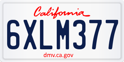 CA license plate 6XLM377