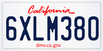 CA license plate 6XLM380
