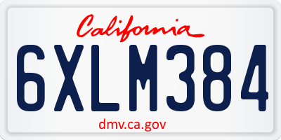 CA license plate 6XLM384