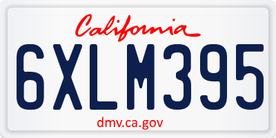 CA license plate 6XLM395