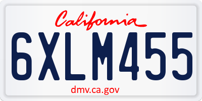 CA license plate 6XLM455