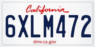 CA license plate 6XLM472