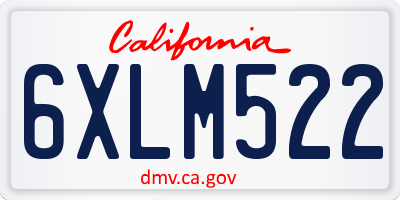 CA license plate 6XLM522