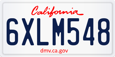 CA license plate 6XLM548