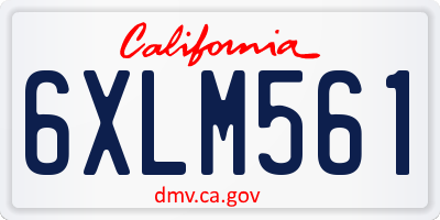 CA license plate 6XLM561