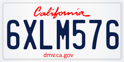 CA license plate 6XLM576