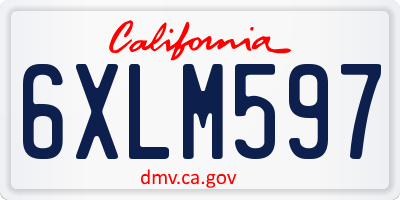CA license plate 6XLM597