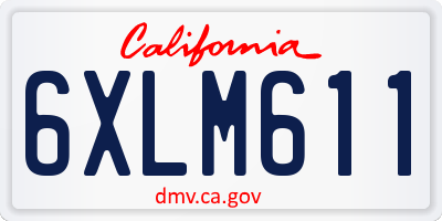 CA license plate 6XLM611
