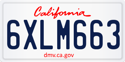CA license plate 6XLM663
