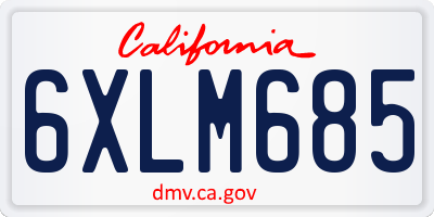 CA license plate 6XLM685