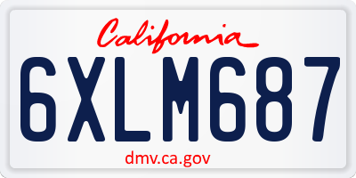 CA license plate 6XLM687