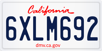 CA license plate 6XLM692