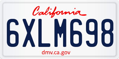 CA license plate 6XLM698