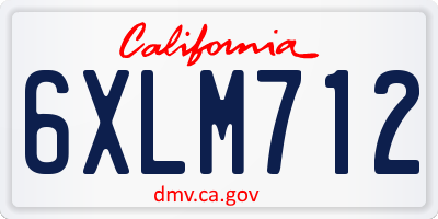 CA license plate 6XLM712