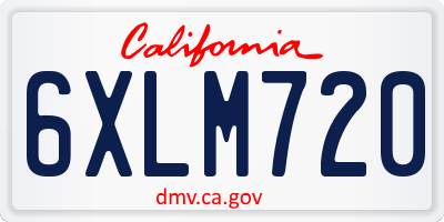 CA license plate 6XLM720