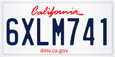 CA license plate 6XLM741