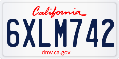 CA license plate 6XLM742