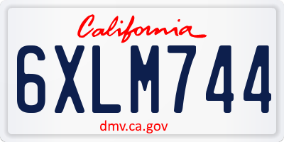 CA license plate 6XLM744