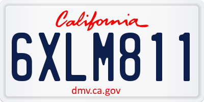 CA license plate 6XLM811