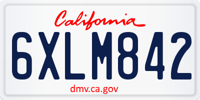CA license plate 6XLM842