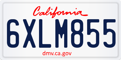 CA license plate 6XLM855