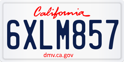 CA license plate 6XLM857