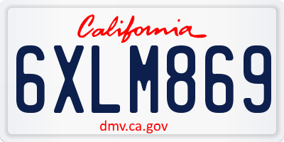 CA license plate 6XLM869