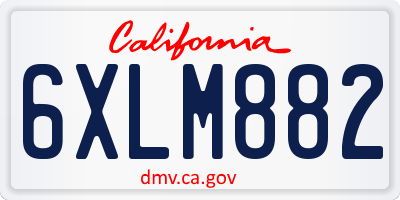 CA license plate 6XLM882
