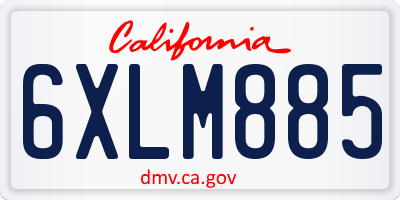 CA license plate 6XLM885