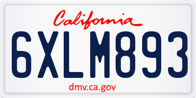 CA license plate 6XLM893