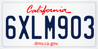 CA license plate 6XLM903