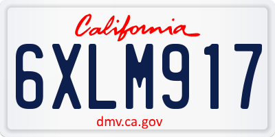 CA license plate 6XLM917