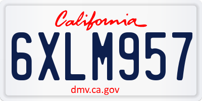 CA license plate 6XLM957