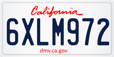 CA license plate 6XLM972
