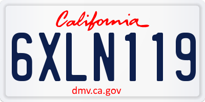 CA license plate 6XLN119