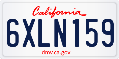 CA license plate 6XLN159