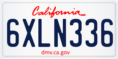 CA license plate 6XLN336