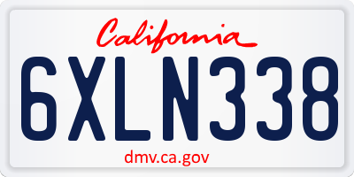 CA license plate 6XLN338