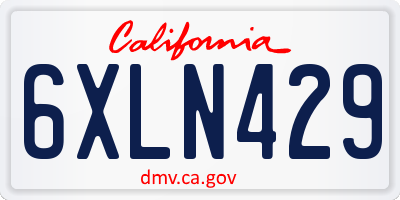 CA license plate 6XLN429