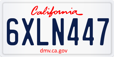 CA license plate 6XLN447