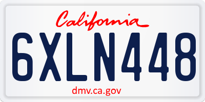 CA license plate 6XLN448