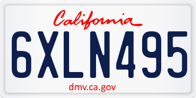 CA license plate 6XLN495