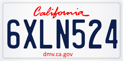 CA license plate 6XLN524