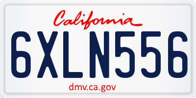 CA license plate 6XLN556