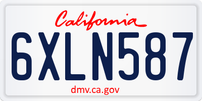 CA license plate 6XLN587