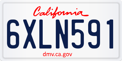 CA license plate 6XLN591