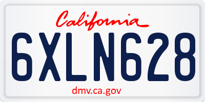 CA license plate 6XLN628
