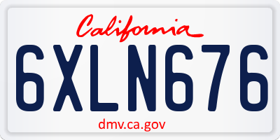 CA license plate 6XLN676