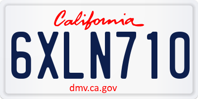 CA license plate 6XLN710