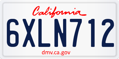 CA license plate 6XLN712